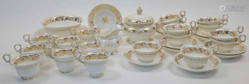 A Regency Staffordshire porcelain part tea and coffee servic...