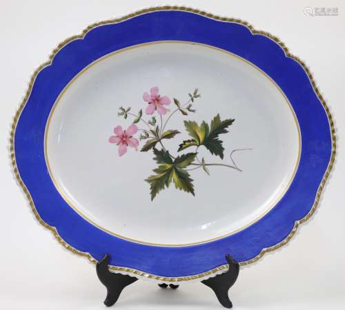 A large Chamberlains Worcester platter, early 19th century, ...