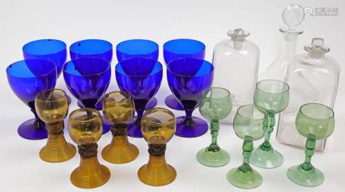 A collection of glassware, comprising: a group of four Engli...
