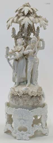 A Neapolitan white glazed figural group, possibly Capodimont...