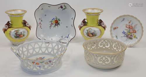 A mixed group of Continental porcelain, 19th century and lat...