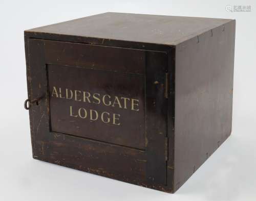 A mahogany lockbox, late 19th / early 20th century, of recta...