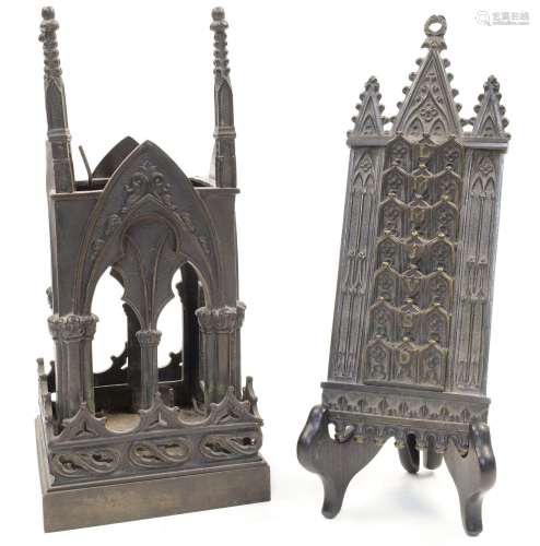 Two bronze desk ornaments, late 19th / early 20th century, t...