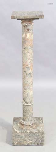 A grey marble column, 20th century, 107cm high