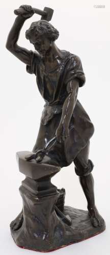 After Edouard Drouot, French, 1859-1945, a bronze of a black...