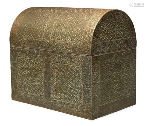 A monumental Mughal chest with domed top (possibly a campaig...