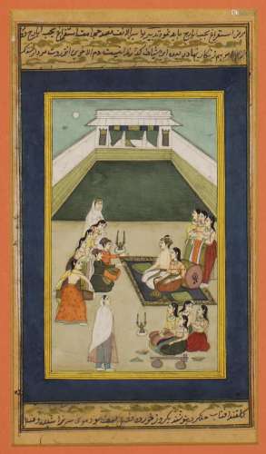 Two Indian miniatures, 20th century, both opaque pigments on...