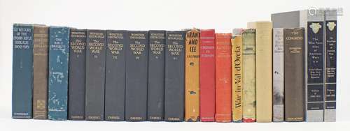 A collection of books, comprising mostly history books, to i...