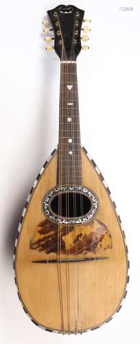 An Italian bowl back mandolin, early 20th century, with labe...