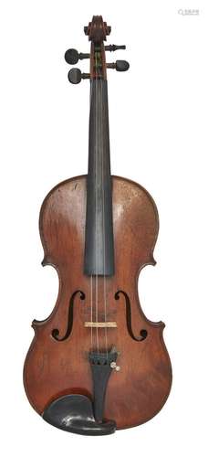 A student violin, 20th century, with 14 one piece back, in b...