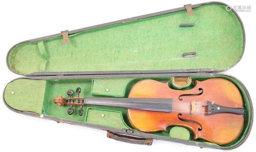 A Russian violin, early 20th century, bearing label for Riga...