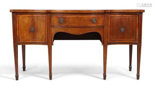 A George III mahogany serpentine fronted sideboard, last qua...