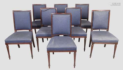 A set of eight George III mahogany dining chairs, first quar...