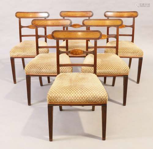 A set of six George III mahogany dining chairs, last quarter...