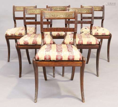 A set of six Regency rosewood dining chairs, first quarter 1...