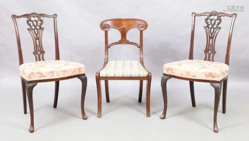 A Regency mahogany side chair, first quarter 19th century, t...