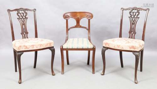 A Regency mahogany side chair, first quarter 19th century, t...