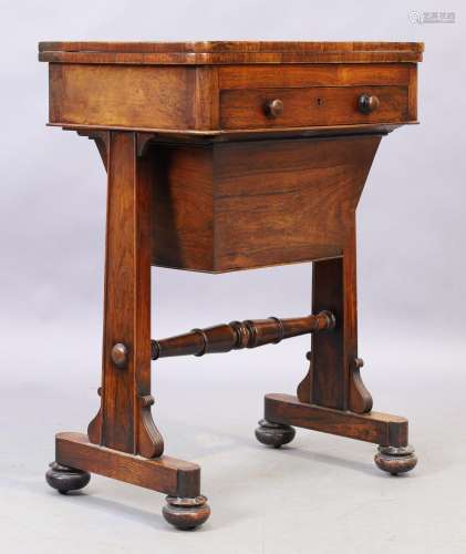 A William IV rosewood work table, first quarter 19th century...