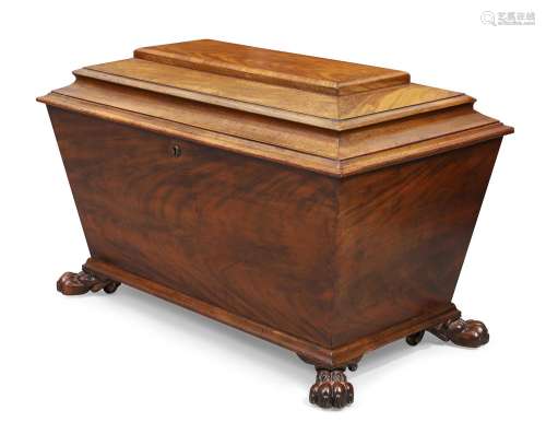 A Victorian mahogany cellarette of sarcophagus form, second ...