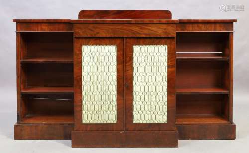 A Victorian mahogany breakfront bookcase, second quarter 19t...