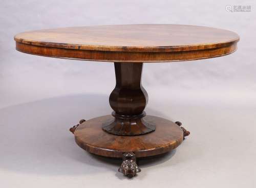 A Victorian rosewood breakfast table, third quarter 19th cen...