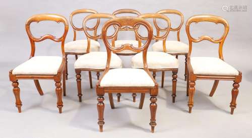A harlequin set of eight Victorian mahogany dining chairs (8...