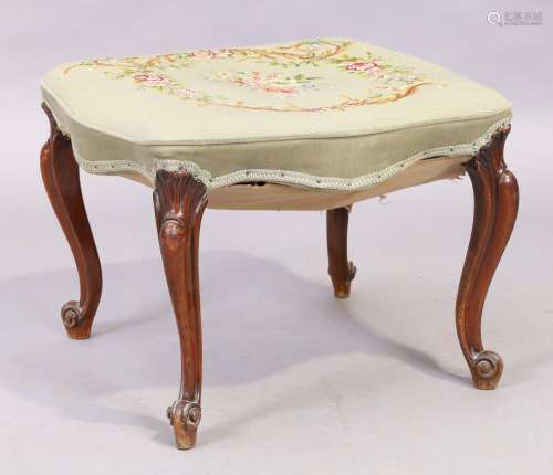 A Victorian mahogany stool, third quarter 19th century, flor...