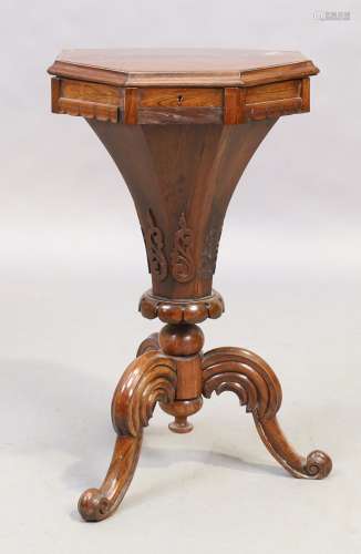 A Victorian rosewood sewing table, third quarter 19h century...
