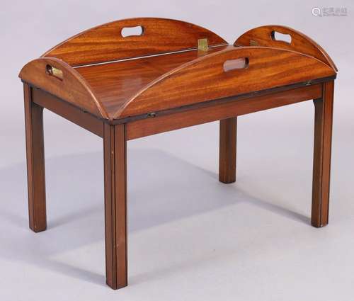 A mahogany butlers tray, 19th century, with brass fittings, ...