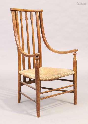 An Arts & Crafts oak chair, last quarter 19th century, w...