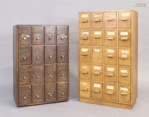 Two oak filing chests, second quarter 20th century, 122cm hi...