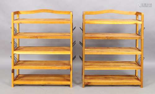 A pair of modern shoe racks, 82cm high, 54cm wide, 26cm deep...