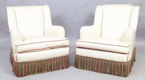 A pair of armchairs, late 20th century, in the manner of How...