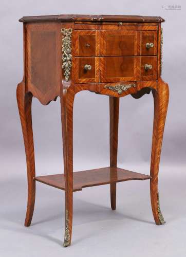 A French kingwood bedside chest, 20th century, gilt metal mo...