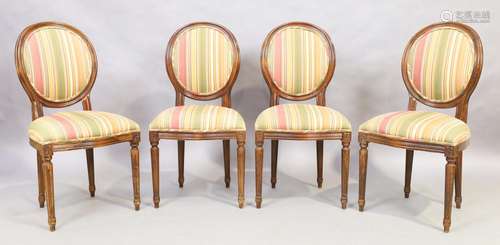 A set of four French stained beechwood chairs, Louis XVI sty...