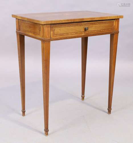 An Italian inlaid walnut side table, last quarter 19th centu...