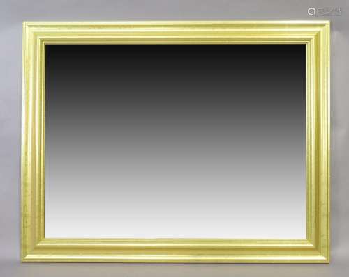 A modern gilt mirror, with bevelled plate, 93cm x 117cm