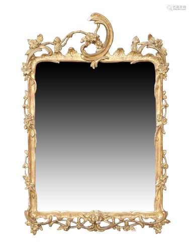 A Dutch giltwood and gesso mirror, last quarter 18th century...