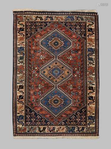 A Persian Yallemeh rug, last quarter 20th century, the centr...