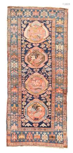 A Caucasian long rug, second quarter 20th century, the centr...