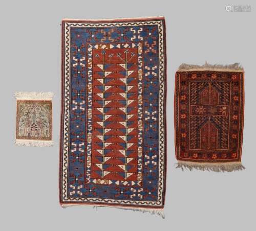 Three various rugs, 20th century, to include a Turkish Konya...