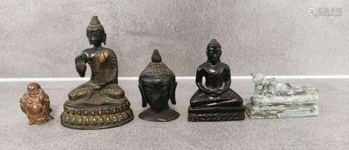 5 BUDDHA SCULPTURES