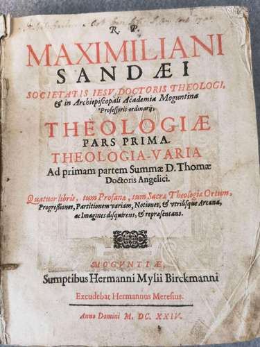 THEOLOGICAL BOOK OF 1624