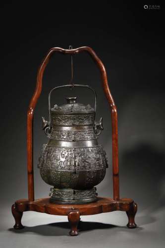 A MING BRONZE TEA POT