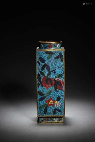 A MING JIAJING GILT BRONZE ENAMEL VASE