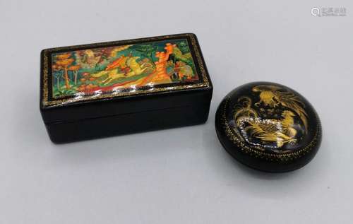 2 SOVIET LACQUER BOXES