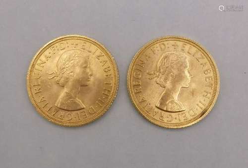 2 GOLD COINS SOVEREIGN 1 POUND