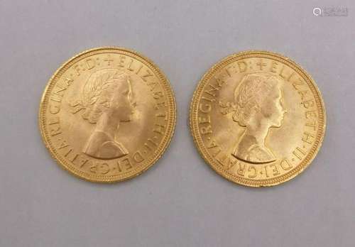 2 GOLD COINS SOVEREIGN 1 POUND