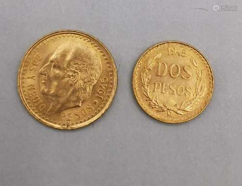 2 GOLD COINS - 2.5 PESOS and 2 PESOS