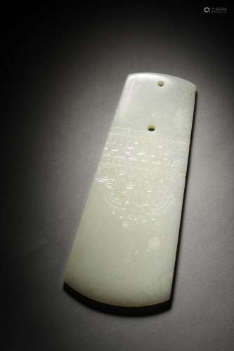 A QING WHITE JADE CARVING